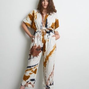 Osei-Duro Opus Jumpsuit with hand-dyed abstract pattern, Thunderstruck